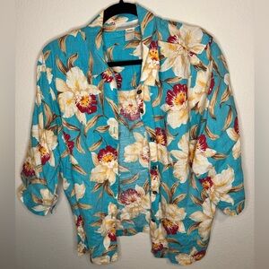 Jones New York Sport - Light Blue - Hawaiian Shirt - Size Large